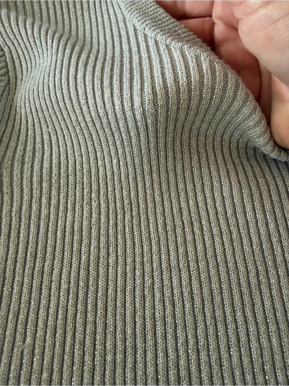 Crewneck Ribbed Sweater - Light Silver Metallic - Picture 2 of 7